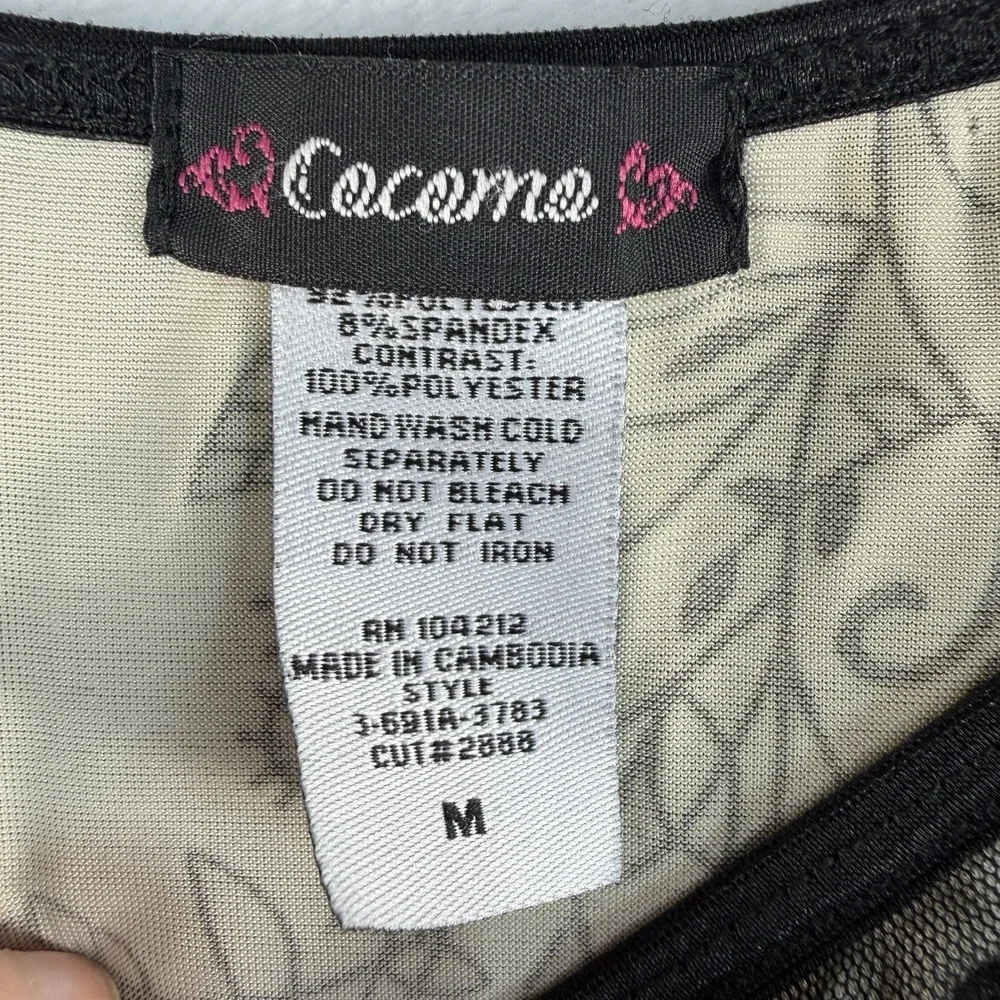 Y2K Cocomo M Babydoll Top Sheer Whimsigoth Whimsy Fairy Coquette Baddie‎ Sexy